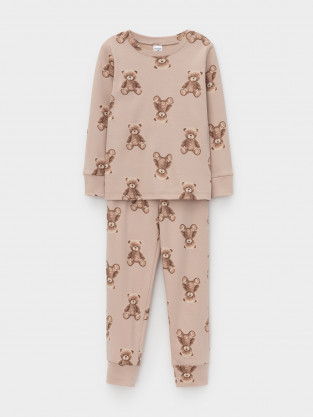 Пижама для девочки, артикул: К 1552, цвет: светло-бежевый - 2 фото
