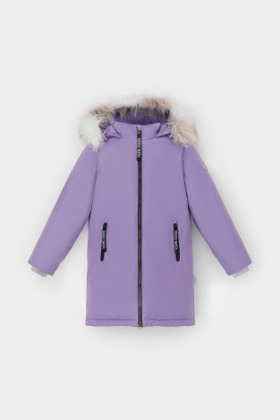 Пальто для девочки, артикул: ВК 38109/2 УЗГ, цвет: фиолетовый - 2 фото