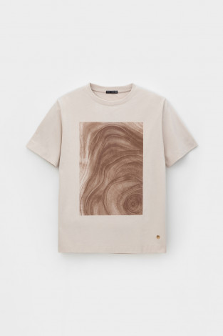 Футболки женские для мам, артикул: ЕВТ 3225, цвет: бежевый - 2 фото