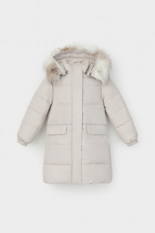 Пальто для девочки, артикул: ВК 38094/4 УЗГ, цвет: серый - 2 фото