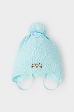 Шапка для девочки, артикул: КВ 20292/ш, цвет: бирюзовый - 2 фото