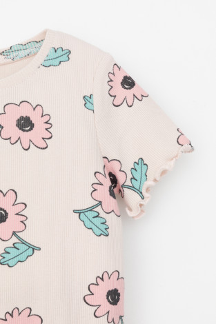 Футболка для девочки, артикул: КР 301996-1, цвет: бежевый - 2 фото