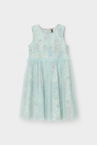 Платье для девочки, артикул: КР 5734, цвет: голубой - 2 фото