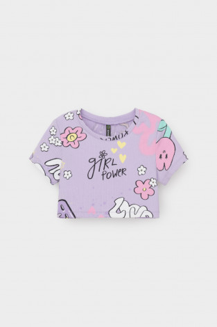 Футболка для девочки, артикул: КР 302697, цвет: фиолетовый - 2 фото