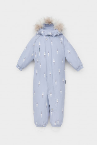 Комбинезоны утепленные для девочки, артикул: ВК 60105/н/9 ГР, цвет: голубой - 2 фото