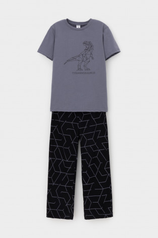 Пижама для мальчика, артикул: К 1599, цвет: темно-серый - 2 фото