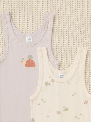 Майки для девочки, артикул: К 1181-2уп, цвет: фиолетовый - 2 фото