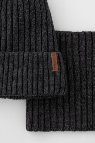 Комплект вязаный для мальчика, артикул: КВ 22015/25ш, цвет: серый - 2 фото