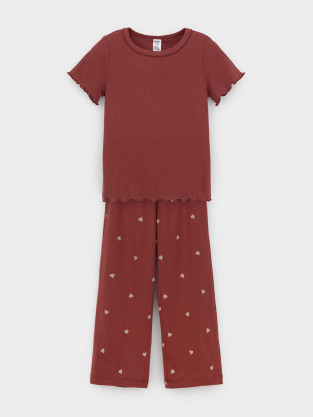 Пижама для девочки, артикул: МП 1659-1, цвет: коричневый - 2 фото