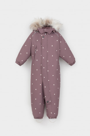 Комбинезоны утепленные для девочки, артикул: ВК 60105/н/13 ГР, цвет: фиолетовый - 2 фото
