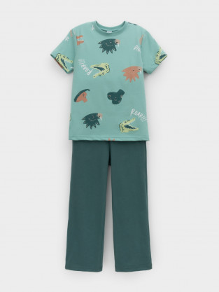 Пижама для мальчика, артикул: К 1646, цвет: зеленый - 2 фото