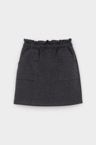 Юбка для девочки, артикул: КР 7143, цвет: темно-серый - 2 фото