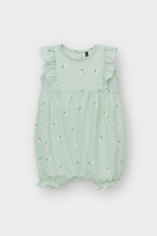 Полукомбинезон для девочки, артикул: КР 6408, цвет: зеленый - 2 фото