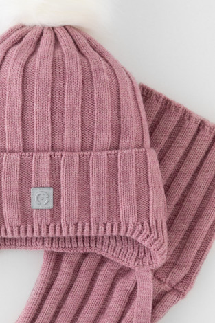 Комплект вязаный для девочки, артикул: КВ 22017/ш, цвет: розовый - 2 фото