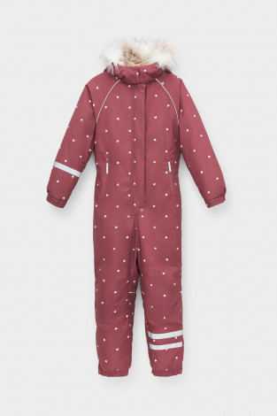 Комбинезоны утепленные для девочки, артикул: ВК 60096/н/1 ГР, цвет: бордовый - 2 фото