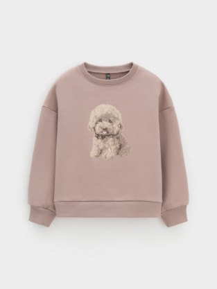 Свитшоты для девочки, артикул: КР 302816, цвет: кофейный - 2 фото