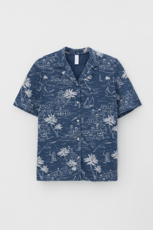 Футболки для дома для мам, артикул: Е 30083, цвет: синий - 2 фото