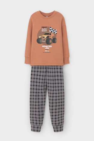Пижама для мальчика, артикул: К 1567, цвет: коричневый - 2 фото