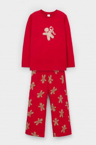 Пижама для девочки, артикул: К 1623, цвет: красный - 2 фото