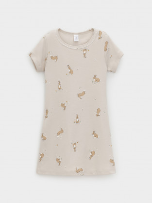 Ночная сорочка для девочки, артикул: К 1156, цвет: бежевый - 2 фото
