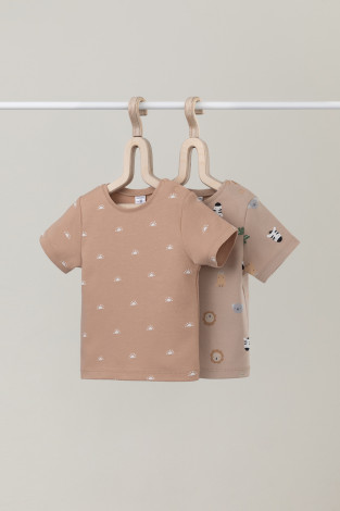 Футболка для новорожденных, артикул: К 301156-2уп, цвет: бежевый - 2 фото