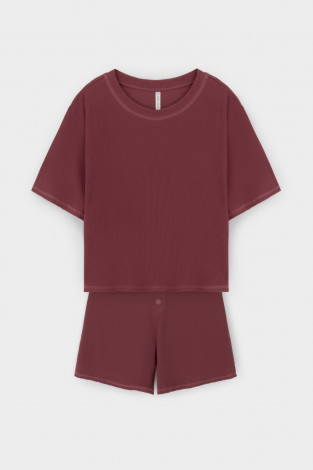 Комплекты для дома для мам, артикул: Е 20149, цвет: бордовый - 2 фото