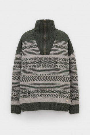 Джемперы женские для мам, артикул: ЕВ 30281/ш, цвет: зеленый - 2 фото