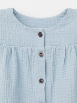 Полукомбинезон для девочки, артикул: ТК 62016, цвет: голубой - 2 фото