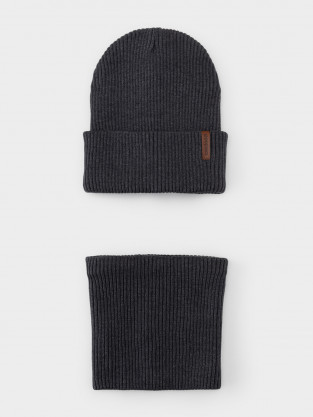 Комплект вязаный для мальчика, артикул: КВ 22019, цвет: темно-серый - 2 фото