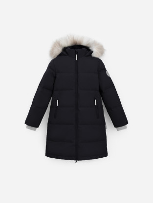 Пальто для девочки, артикул: ВК 34069/4 УЗГ, цвет: черный - 2 фото