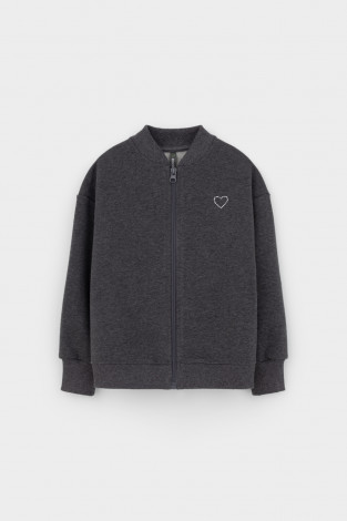 Жакет для девочки, артикул: КР 302588, цвет: темно-серый - 2 фото