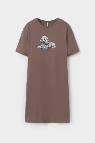 Сорочки ночные женские для мам, артикул: Е 10065, цвет: коричневый - 2 фото