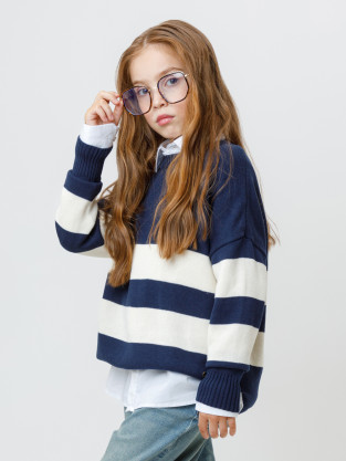 Джемпер для девочки, артикул: КВ 30129, цвет: синий - 2 фото