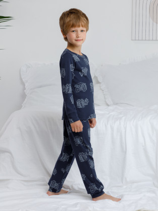 Пижама для мальчика, артикул: К 1552, цвет: темно-синий - 2 фото