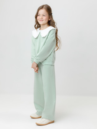 Брюки для девочки, артикул: КР 400689, цвет: голубой - 2 фото