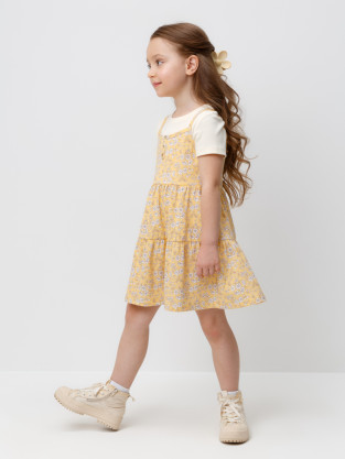 Сарафан для девочки, артикул: КР 5796, цвет: желтый - 2 фото