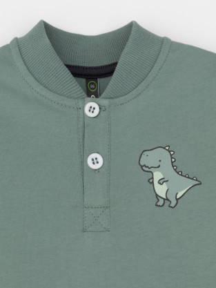 Полукомбинезон для мальчика, артикул: КР 6537, цвет: зеленый - 2 фото