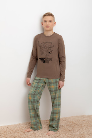 Пижамы для мальчика, артикул: КБ 2832, цвет: коричневый