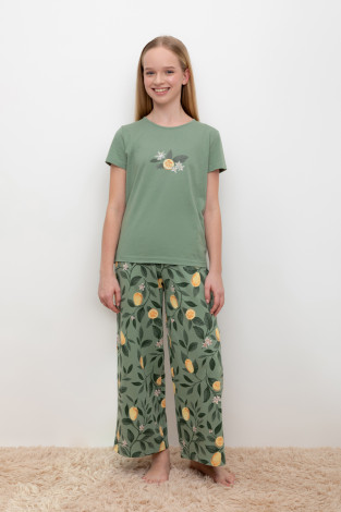 Пижамы для девочки, артикул: КБ 2827, цвет: зеленый