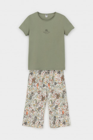 Пижамы для девочки, артикул: КБ 2827, цвет: хаки - 2 фото